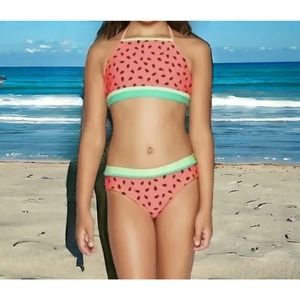 New with tags Cat & Jack Girls Watermelon Seeds‎ Bikini Coral XXL 18 Red 2 Piece